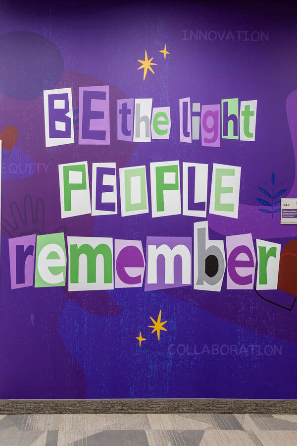Sign in new nursing simulation lab.