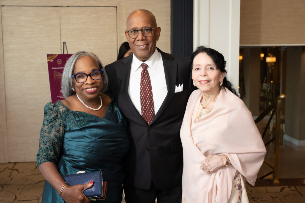 Dr. Wharton-Beck having recieved her reward from the Hispanic Women National Gala