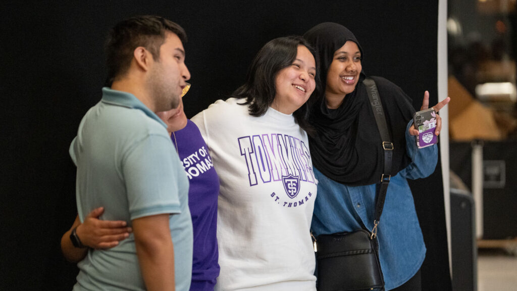 Students pose for a group photo.