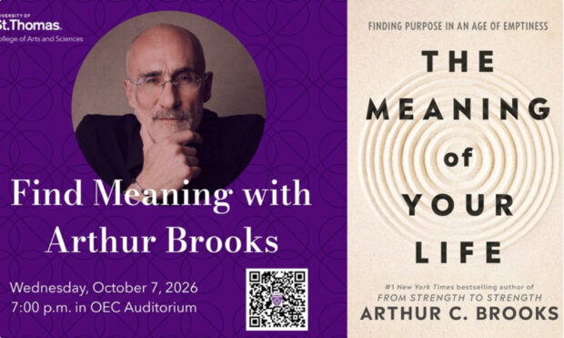 A digital flyer promoting Finding Forward featuring Arthur Brooks.