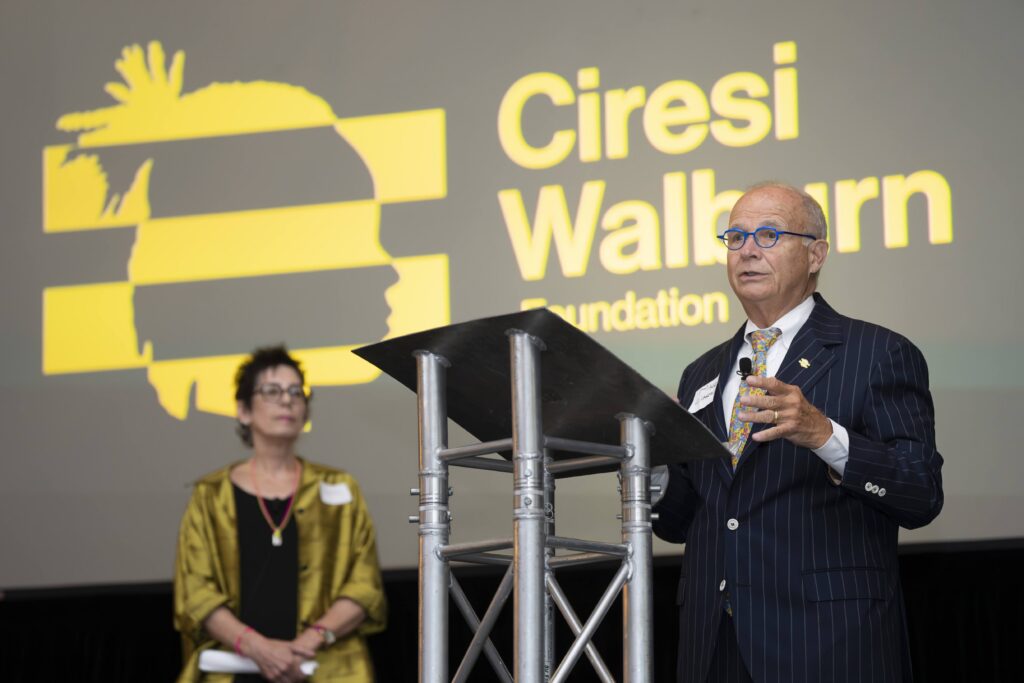 Roberta Walburn and Michael V. Ciresi at the 25th Anniversary celebration of the Ciresi Walburn Foundation in 2023.