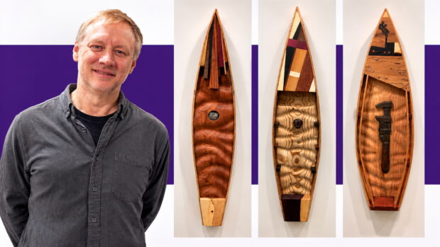 Mike Klein and 3 Littorally sculptures
