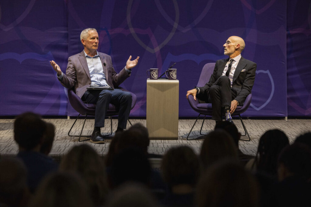 President Vischer joins Arthur Brooks 