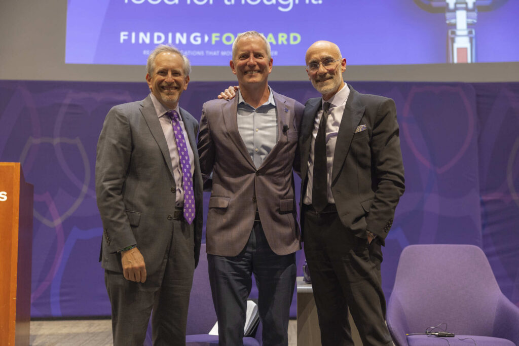 Bill Tolman, President Vischer, and Arthur Brooks 