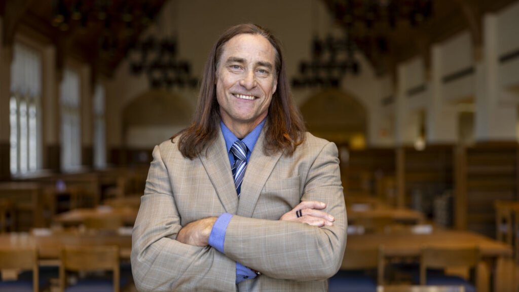 Environmental Brett Bruininks, Department Chair, Associate Professor of Health and Exercise Science, in the O'Shaughnessy-Frey Library Center.