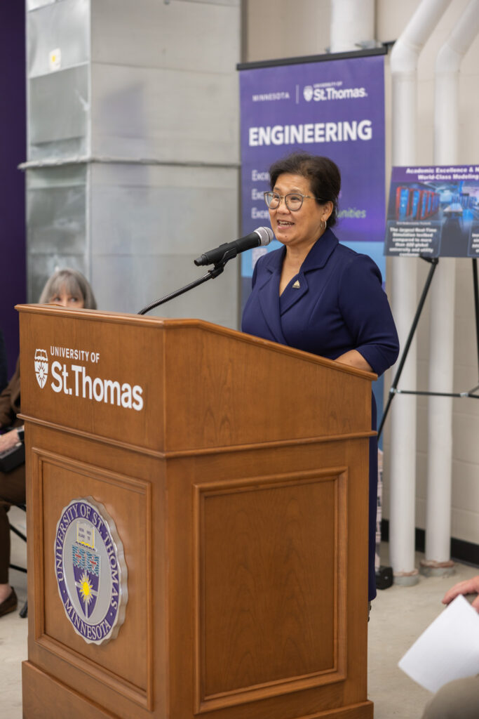 Mayor Her speaks at the Microgrid ribbon cutting ceremony on Oct. 21, 2026.